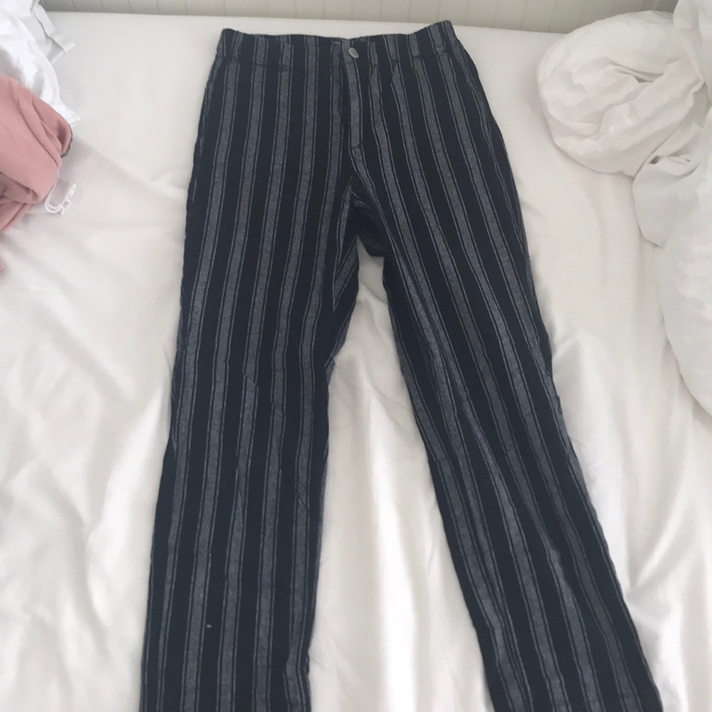 Black and Gray Striped Brandy Melville Pants